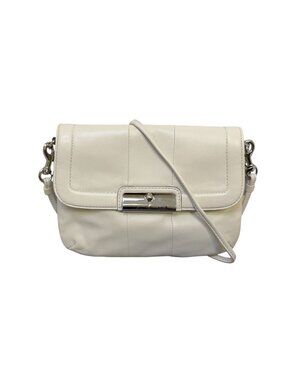 Coach Crossbody Bag Cream Leather With Silver Hardware